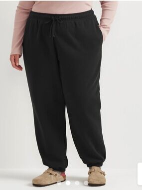 Eddie Bauer Vintage Soft Relaxed Fit High Rise Jogger Black Sweatpants NEW NWT